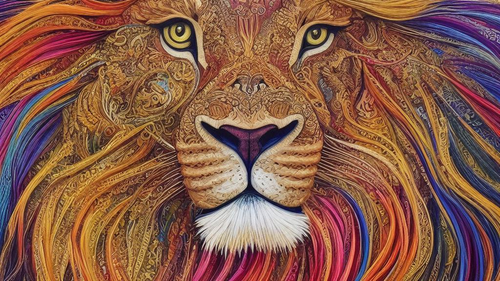 Intricate lion artwork representing the power and majesty of data-driven marketing